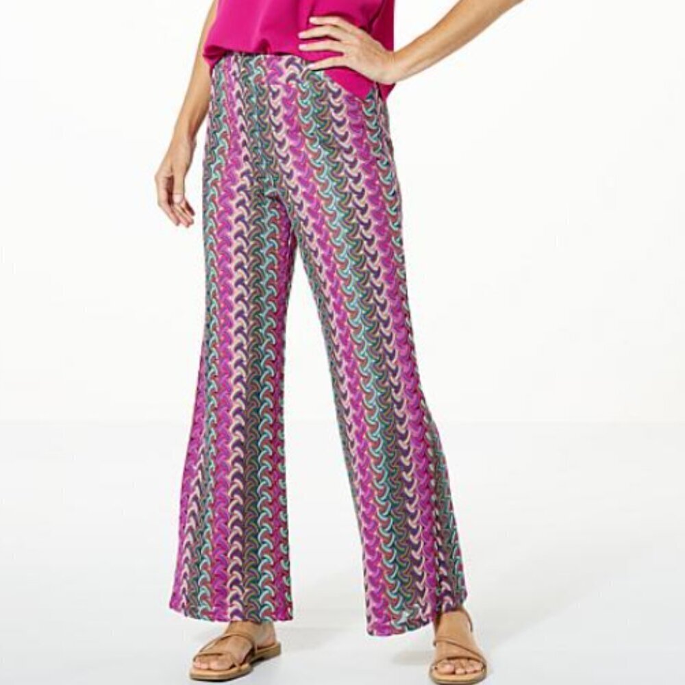 G by Giuliana Crochet Coral Pink Solid Wide Leg Pull On Pants XXS